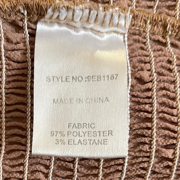 3/$15. Bundle sale Women's Eilly Bazar Off-Shoulder Ruffled Top - Brown - Picture 6 of 11